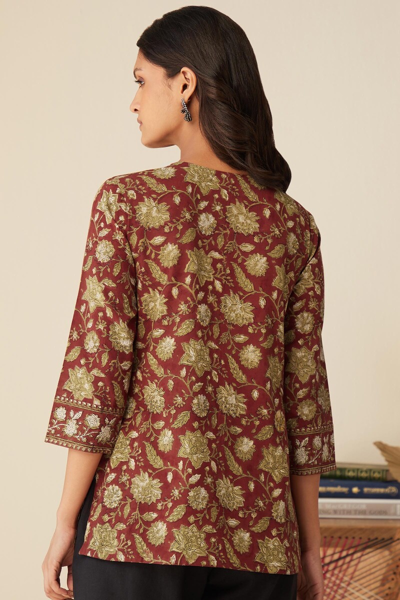 Bagru Hand Block-Printed Cotton Top