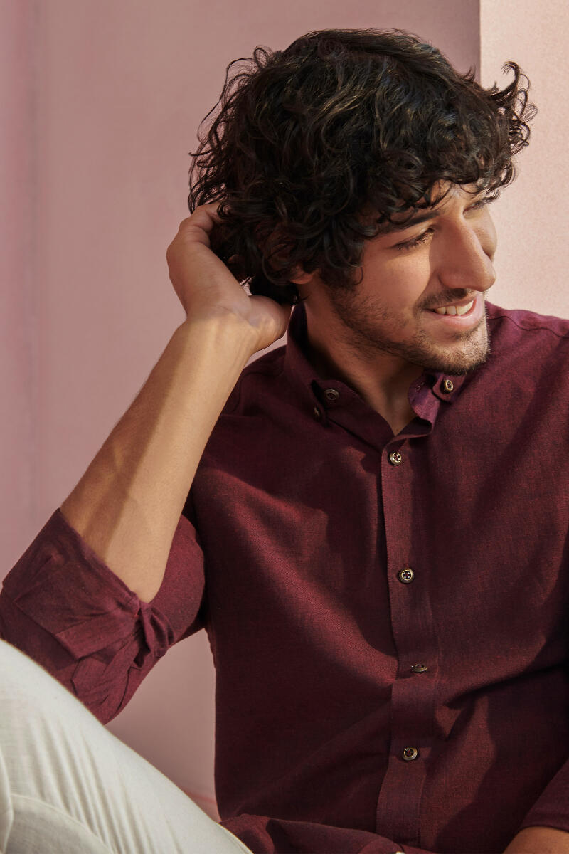Purple Handcrafted Cotton Shirt
