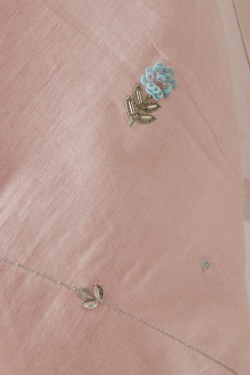 Pink Handcrafted Cotton Silk Dupatta
