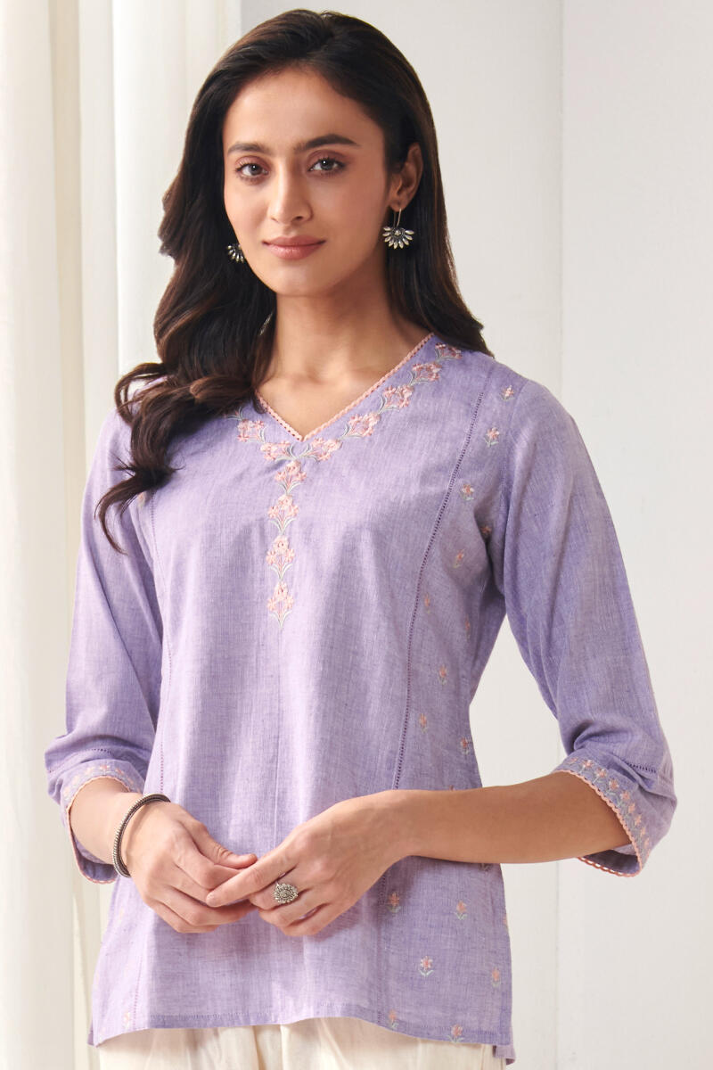 Purple Handcrafted Cotton Top