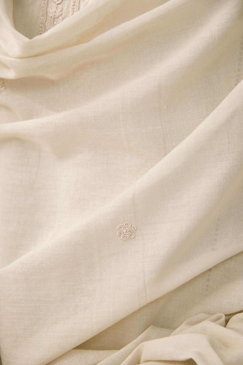 Beige Handcrafted Cotton Dupatta
