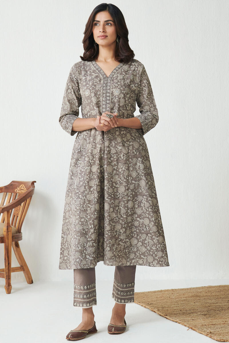 Bagru Hand Block Printed A-line Cotton Kurta