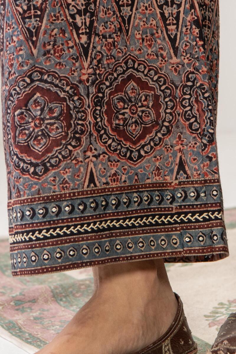 Ajrak Hand Block Printed Cotton Farsi Pants
