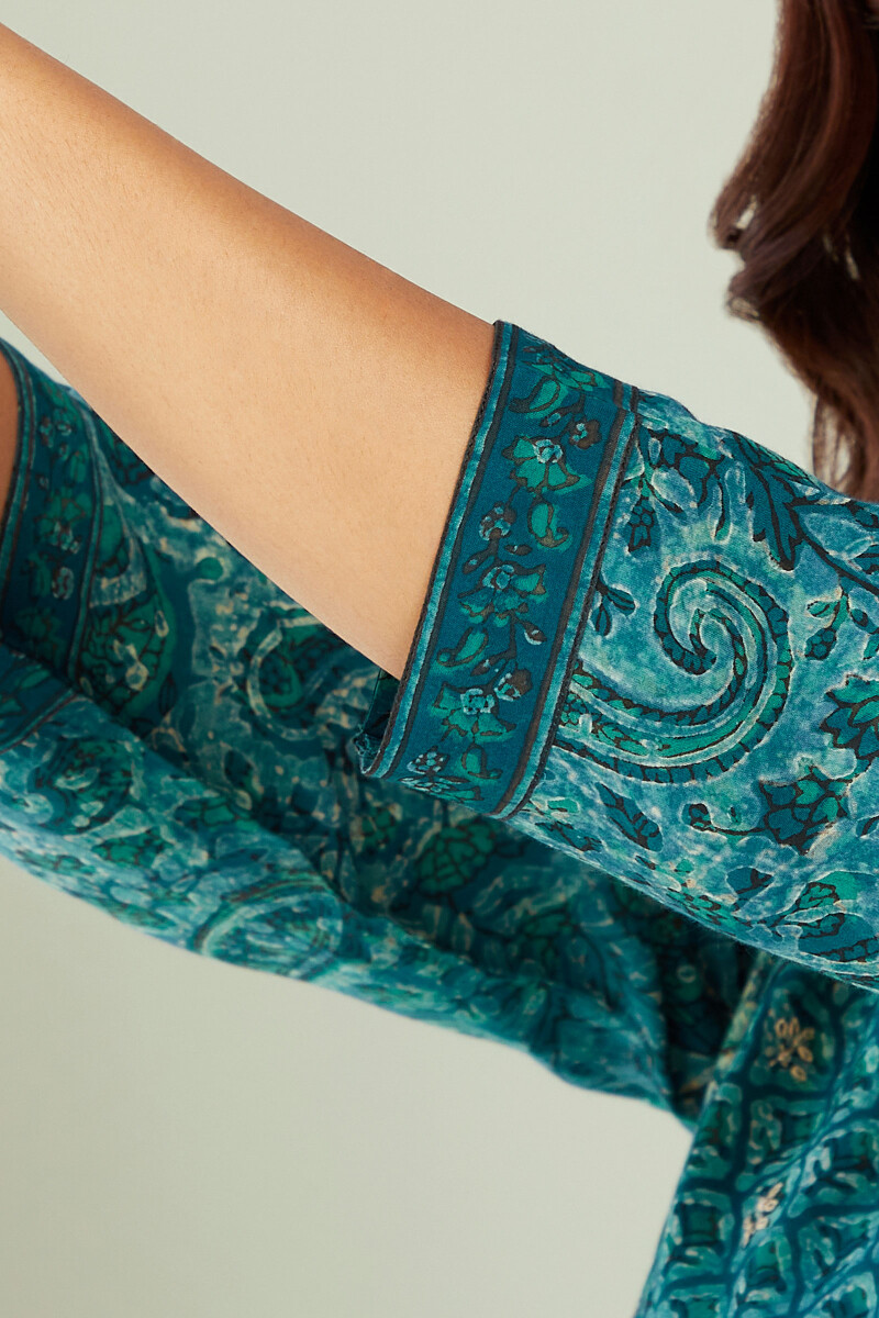 Akola Hand Block-Printed Viscose Top