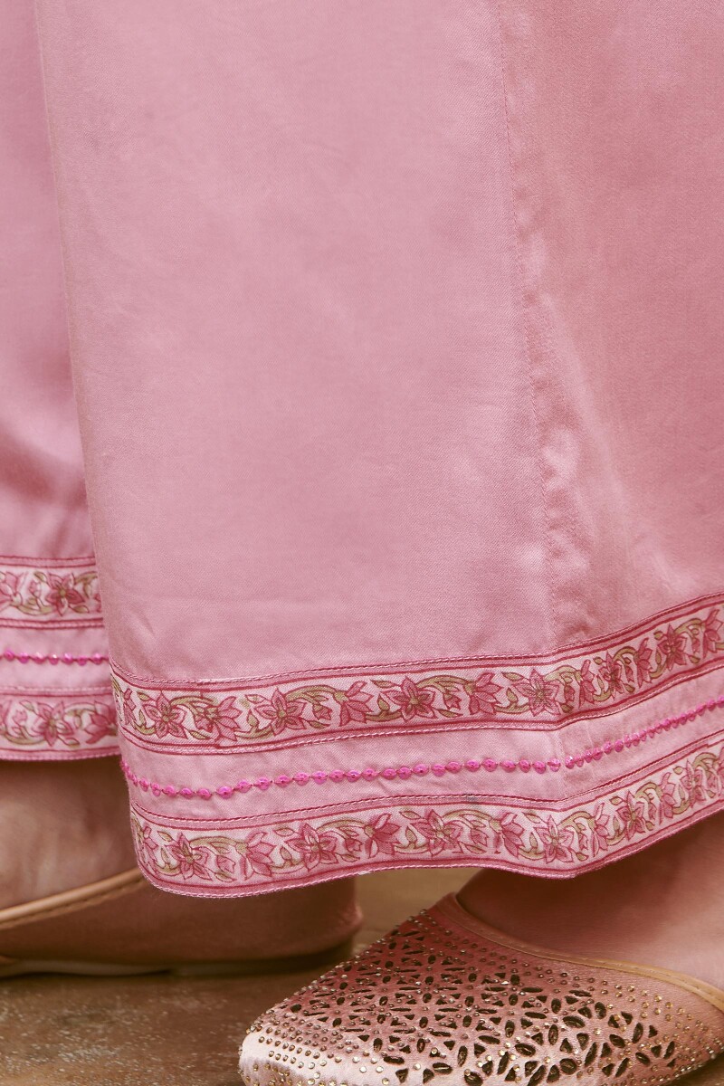 Pink Handcrafted Satin Farsi