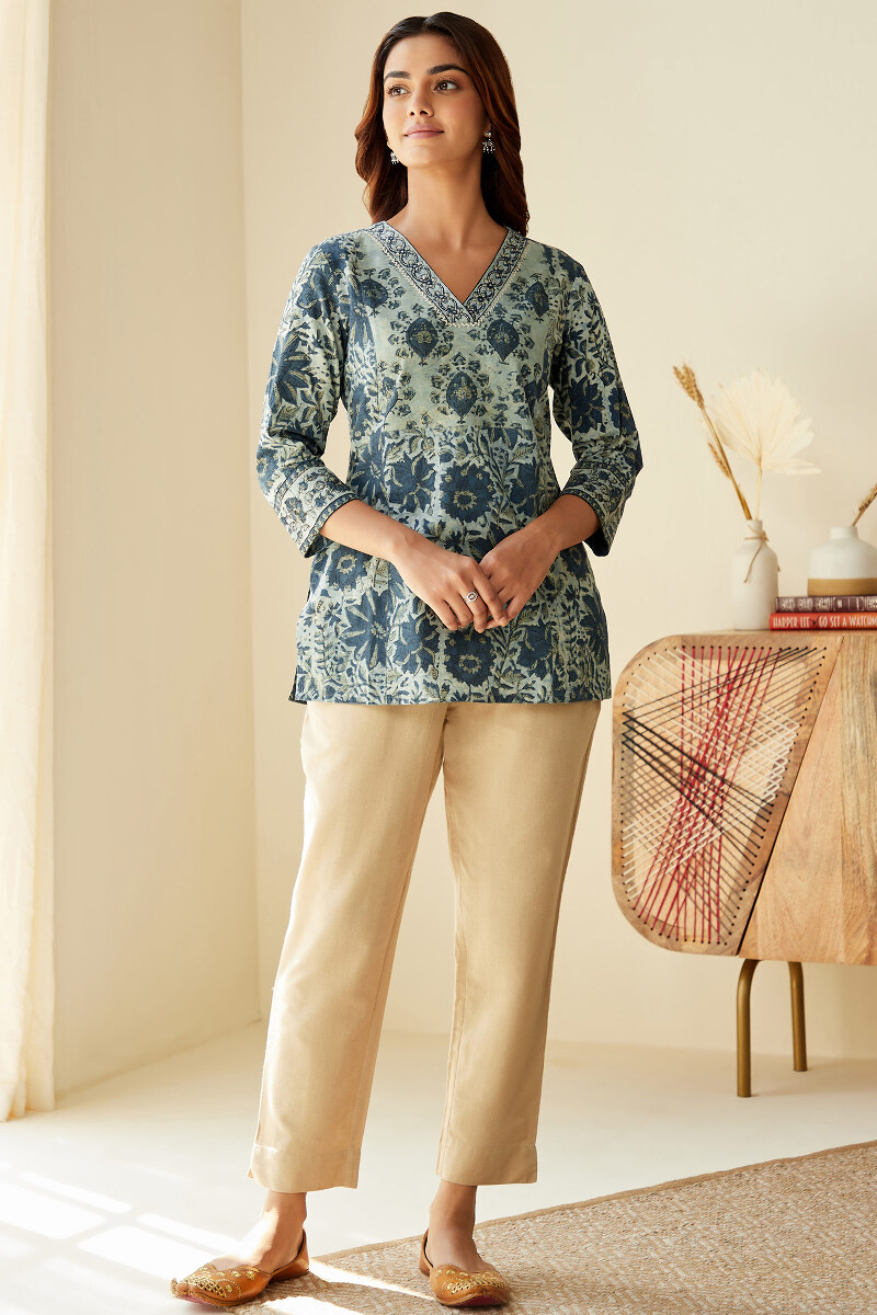 Akola Hand Block-Printed Cotton Top