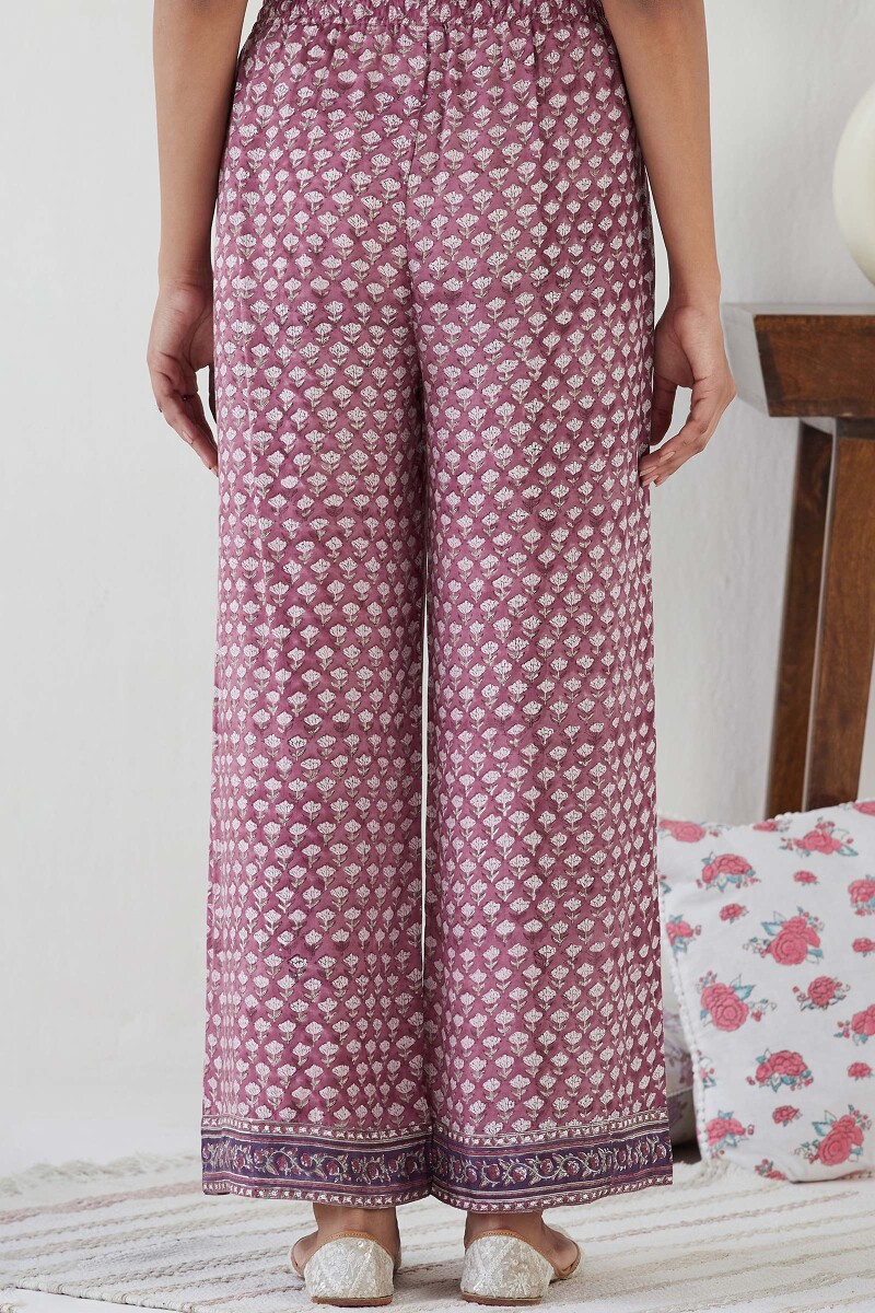 Pink Hand Block Printed Modal Farsi