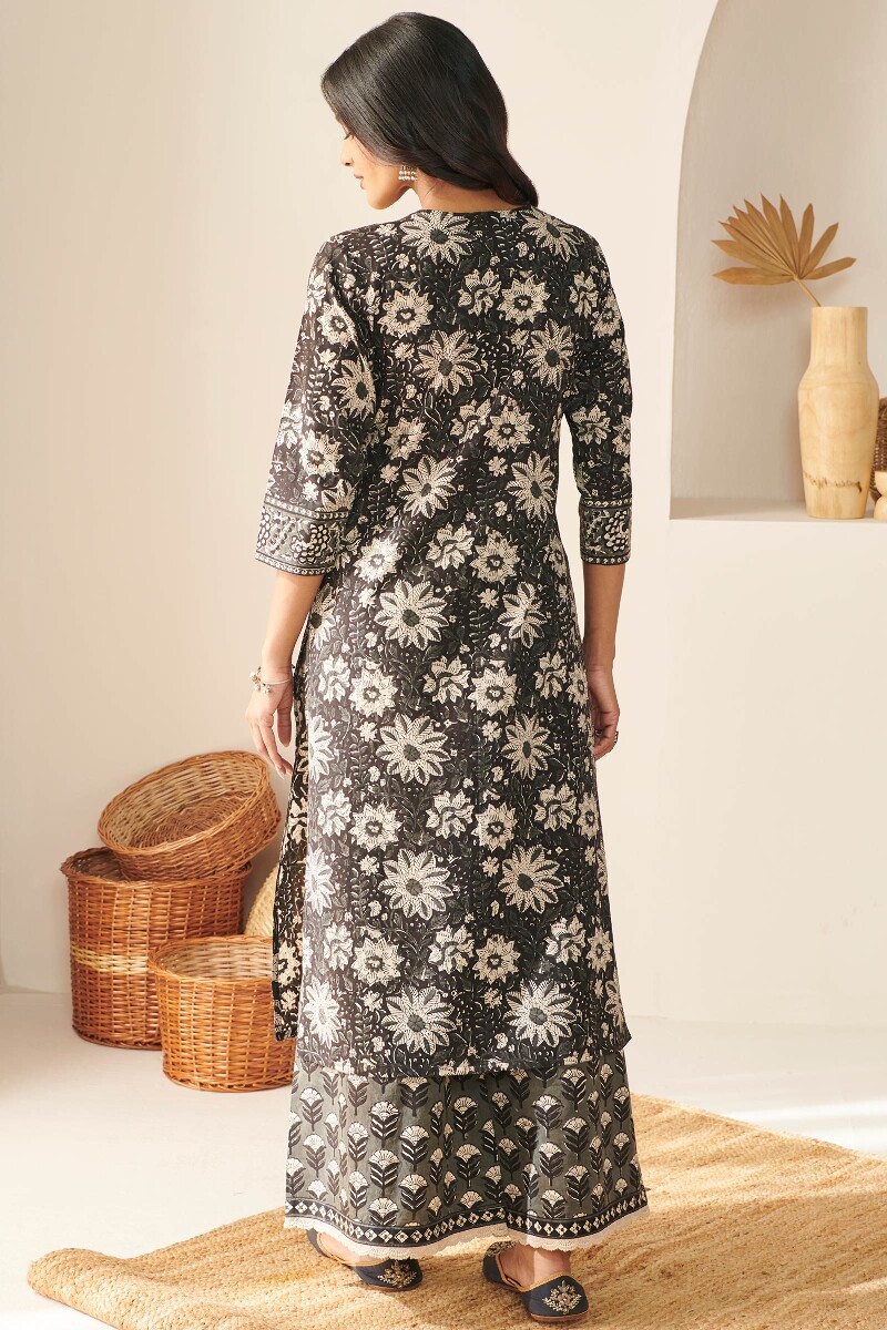 Bagru Hand Block Printed Straight Cotton Kurta