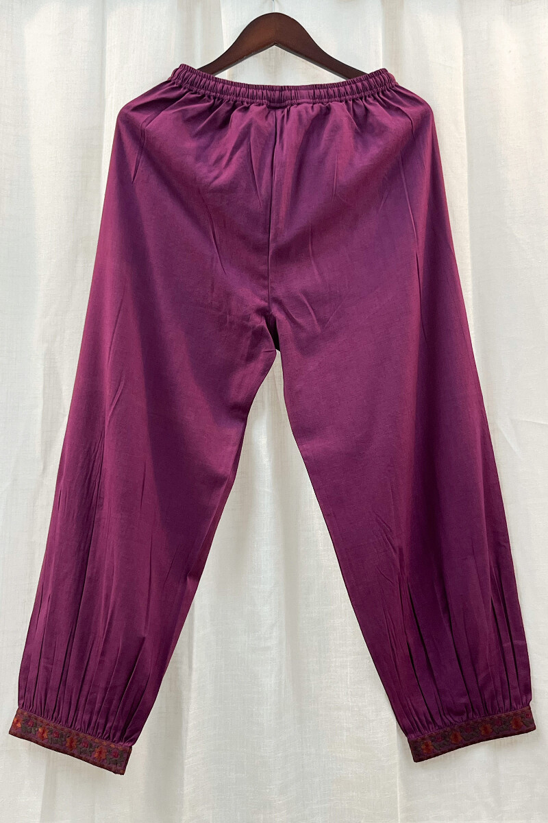 FG Specials: 1 of 1- Purple Handcrafted Viscose Kurta & Pants