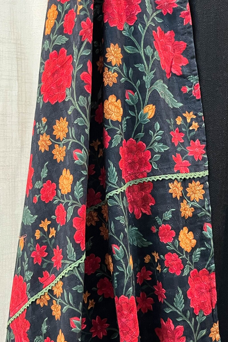 FG Specials: 1 of 1- Black Handcrafted Faux Wool Kurta & Dupatta