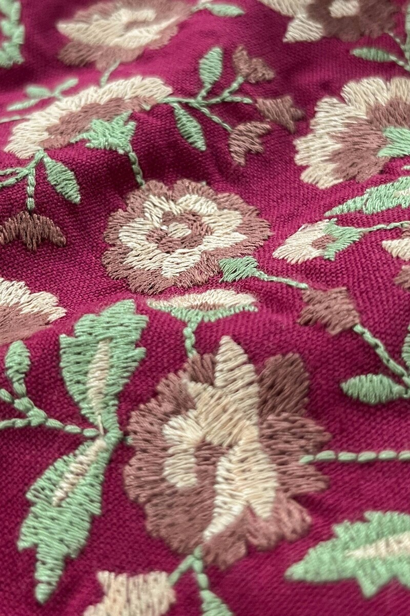 Pink Handcrafted Straight Cotton Flax Kurta