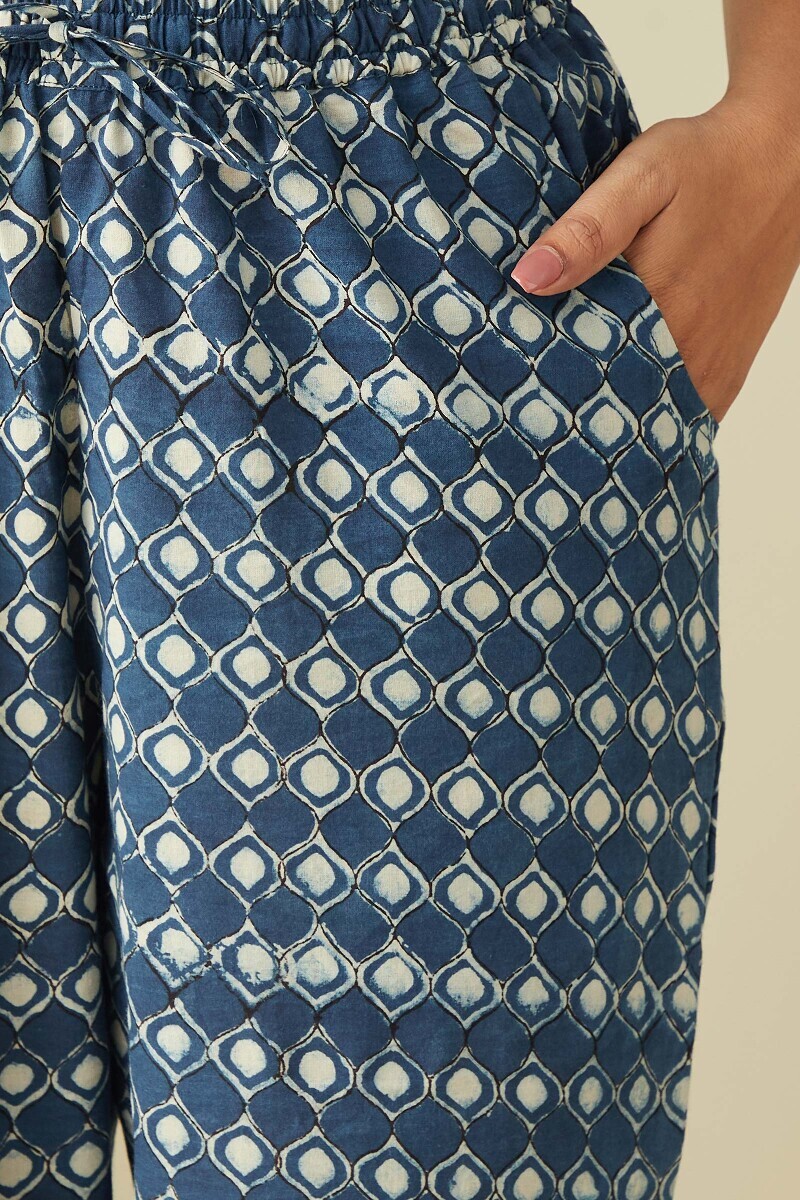 Bagru Hand Block-Printed Cotton Narrow Pants