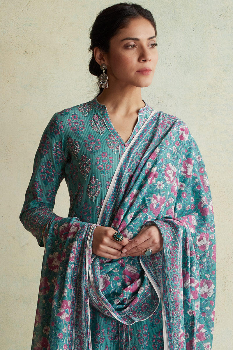 Sanganeri Block Printed Cotton Dupatta