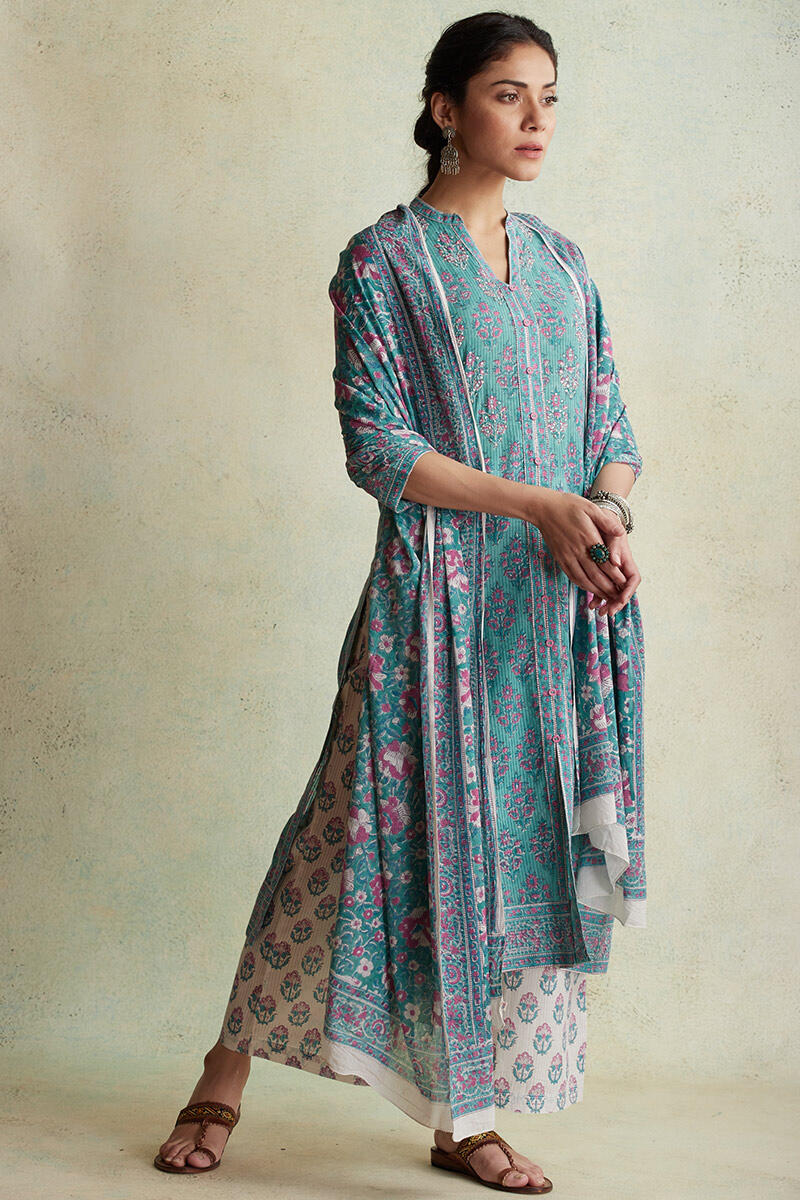 Sanganeri Block Printed Cotton Dupatta