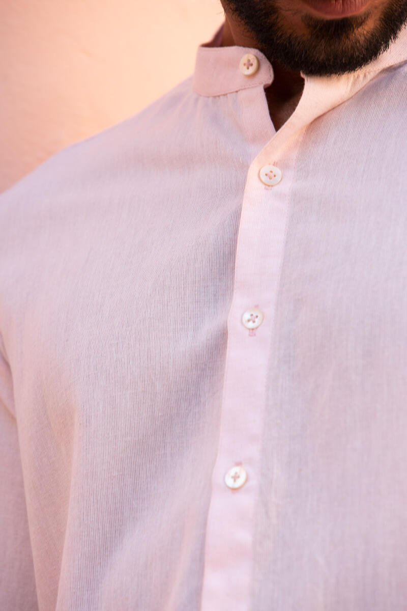 Pink Handcrafted Cotton Linen Shirt