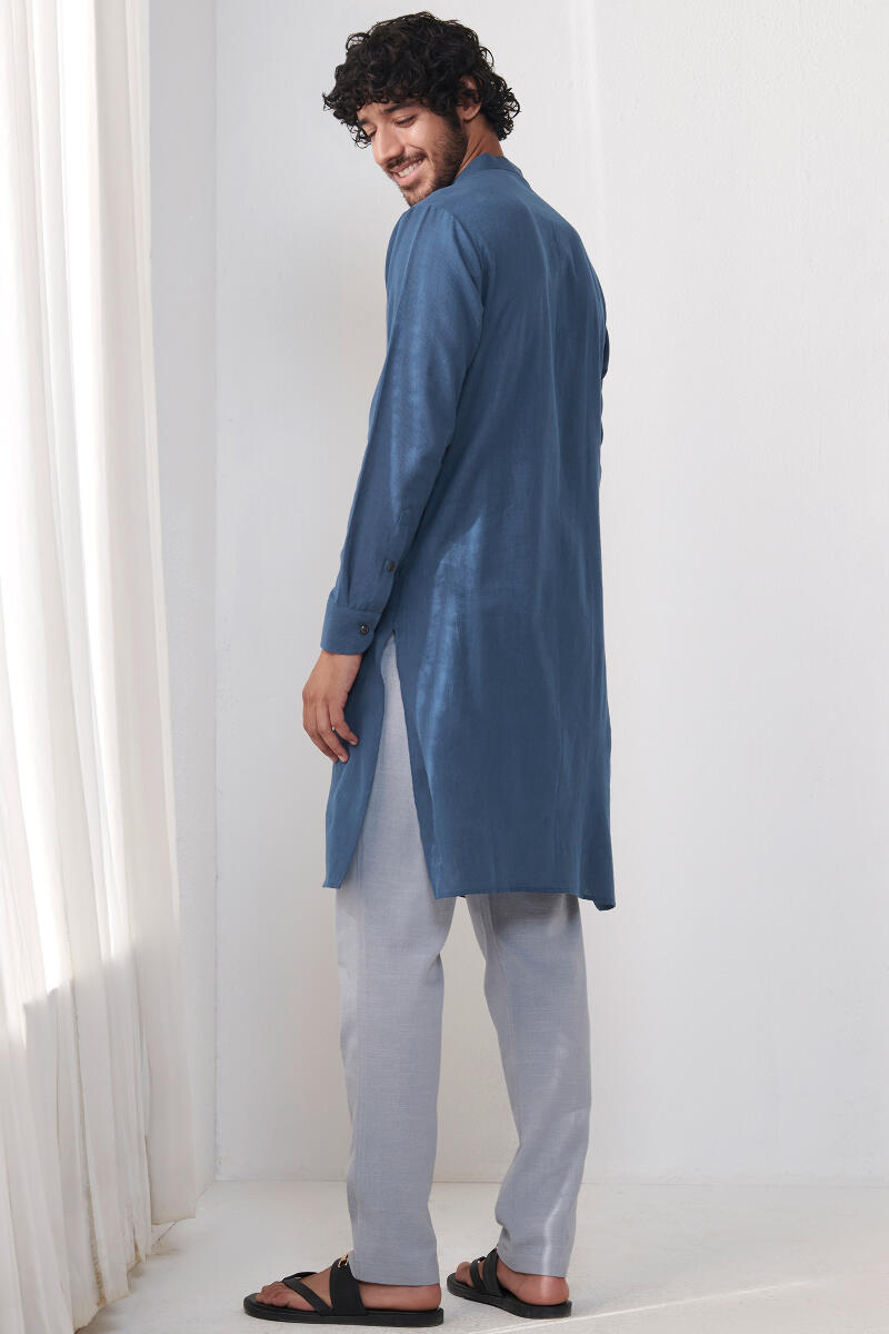 Blue Handcrafted Cotton Kurta