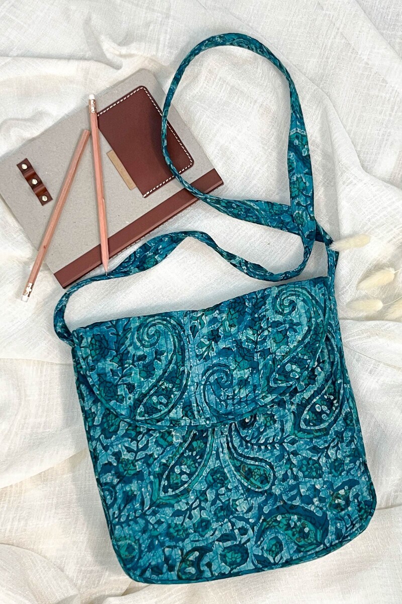 Akola Hand Block-Printed Viscose Crossbody Bag