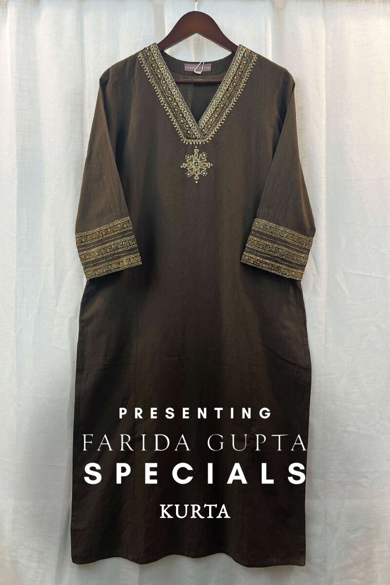 FG Specials: 1 of 1- Brown Handcrafted Handloom Kurta