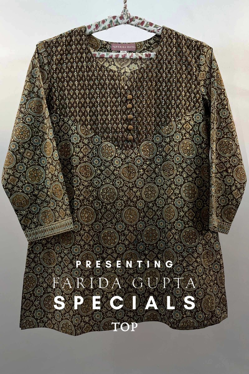 FG Specials: 1 of 1-Ajrak Handcrafted Cotton Top- Size XS