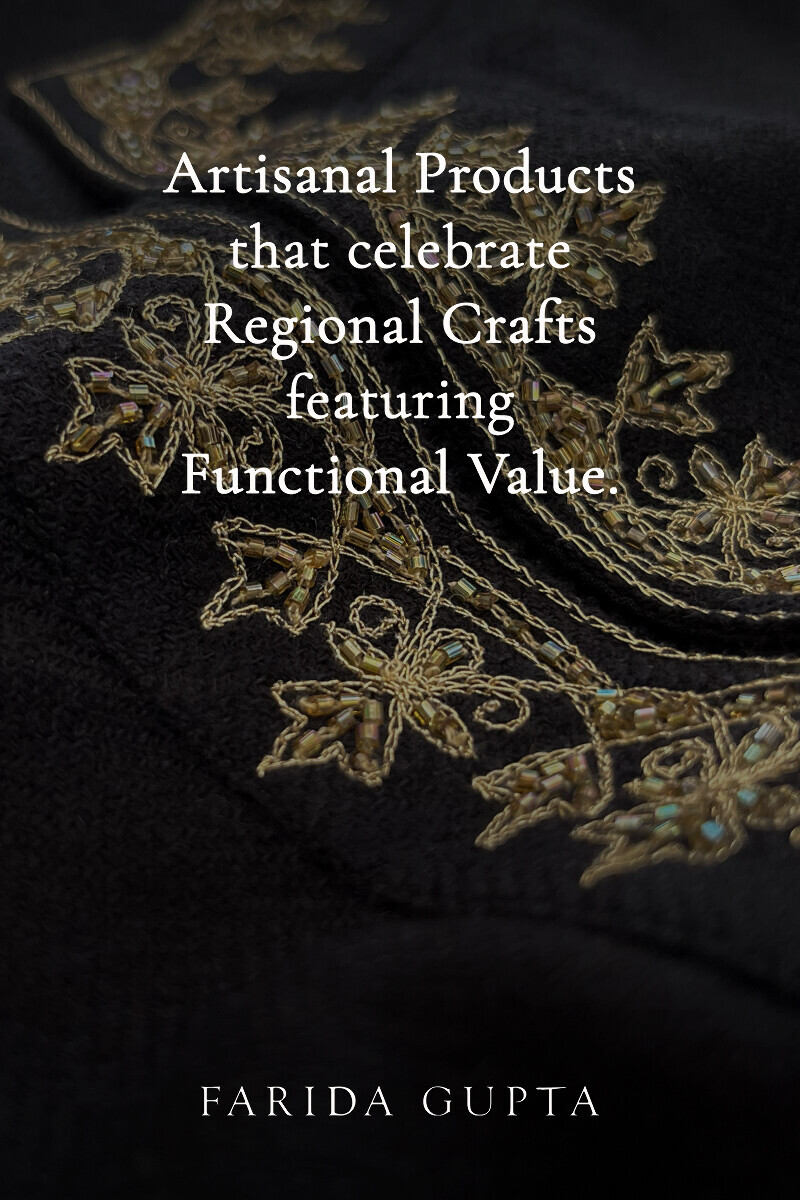 Black Handcrafted Straight Faux Wool Kurta