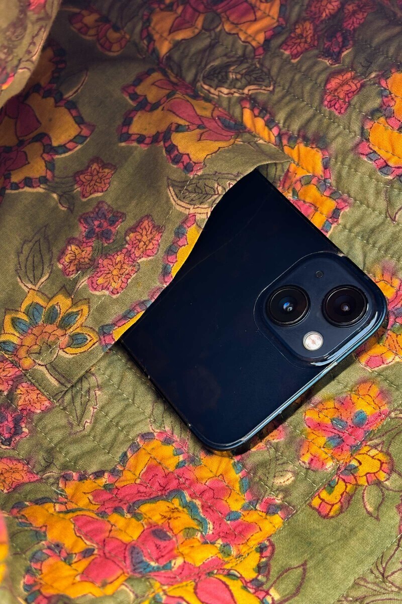 Green Hand Block Printed Cotton Cross Body Bag