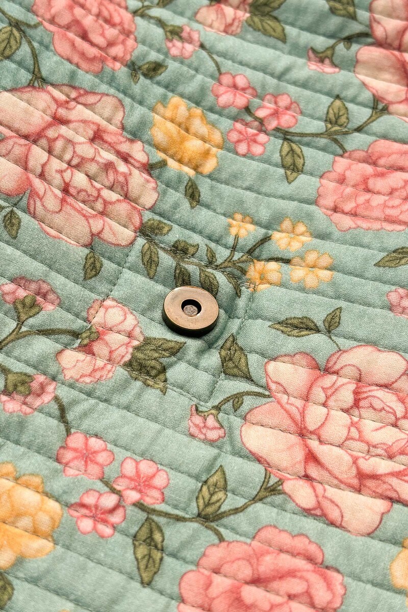 Blue Printed Cotton Cross Body Bag