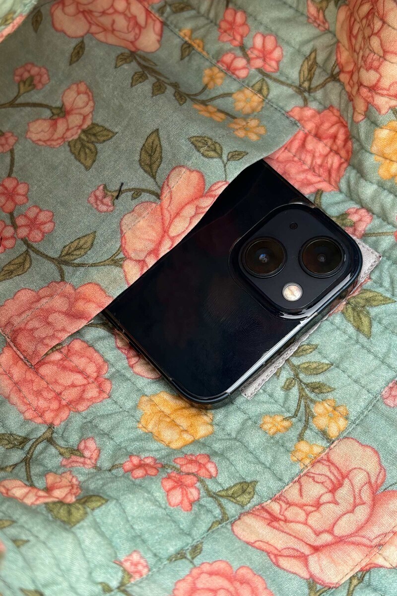 Blue Printed Cotton Cross Body Bag