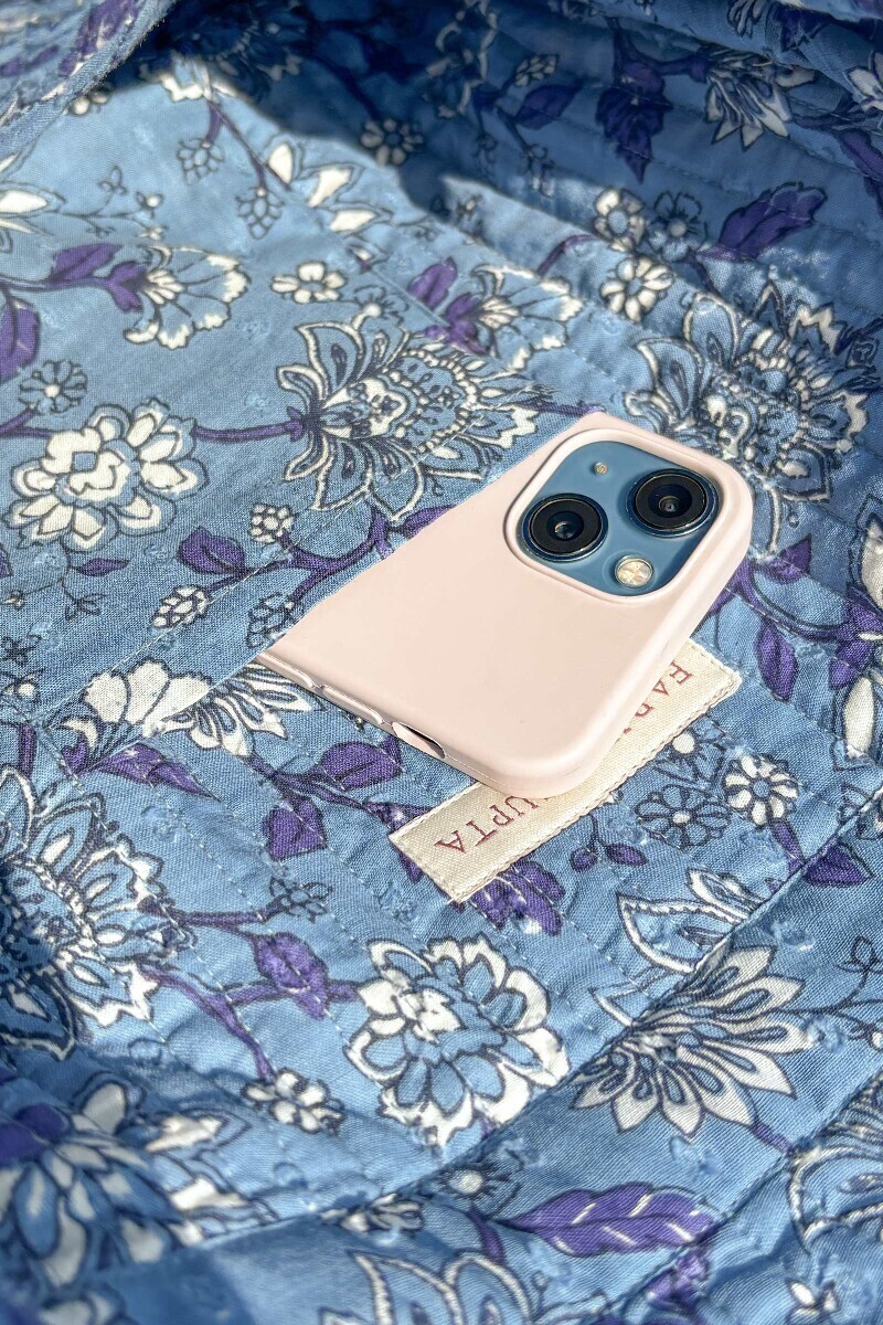 Blue Hand Printed Cotton Dobby Cross Body Bag