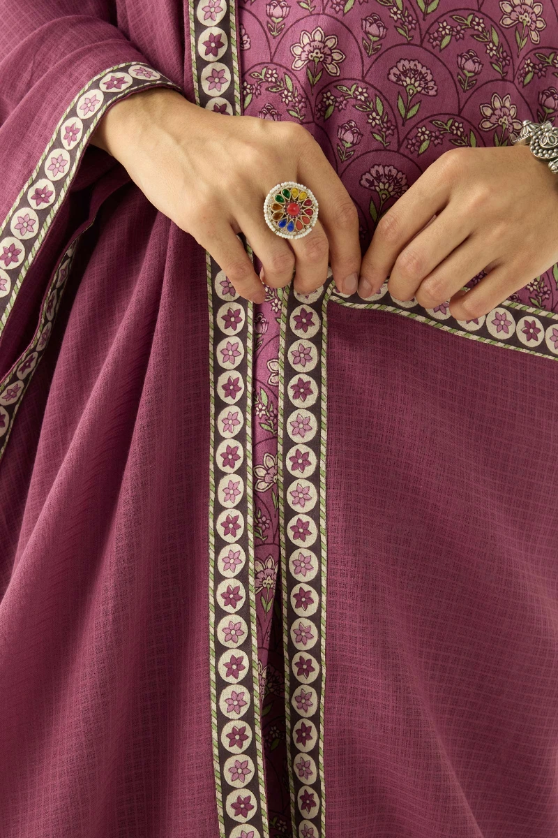 Purple Handcrafted Kota Dupatta