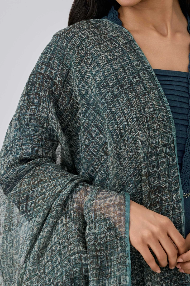 Akola Hand Block-Printed Kota Dupatta