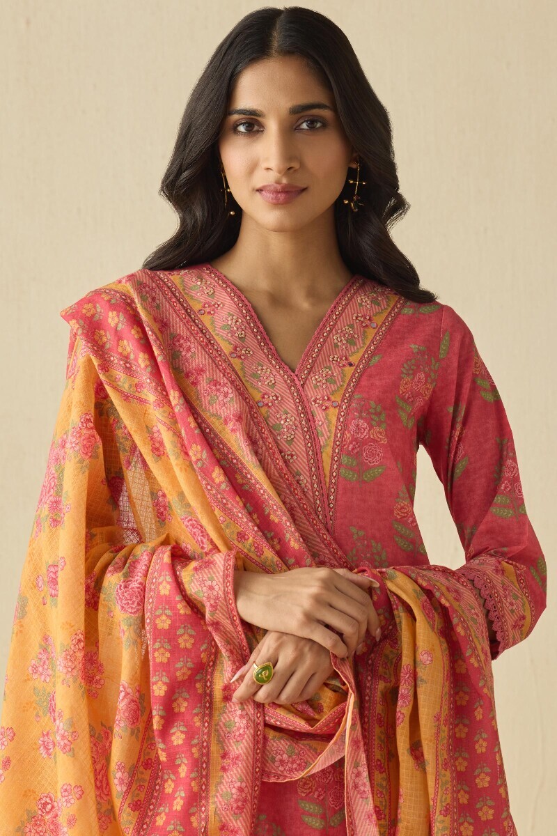 Mustard Printed Kota Dupatta