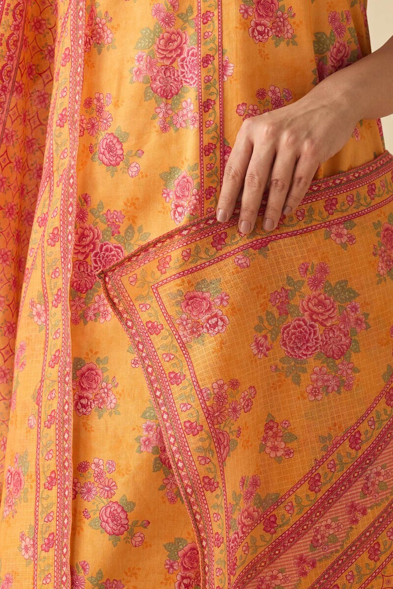 Pink Printed Kota Dupatta