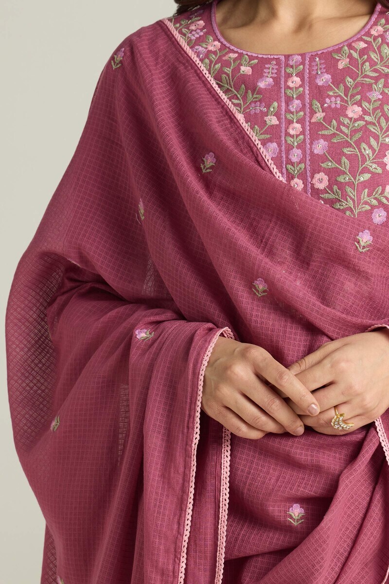 Purple Handcrafted Kota Dupatta