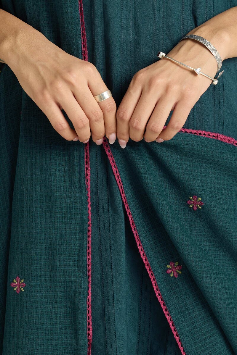 Navy Blue Handcrafted Kota Dupatta
