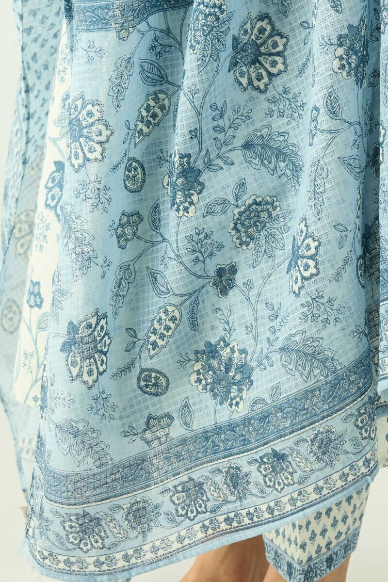 Blue Hand Printed Kota Dupatta