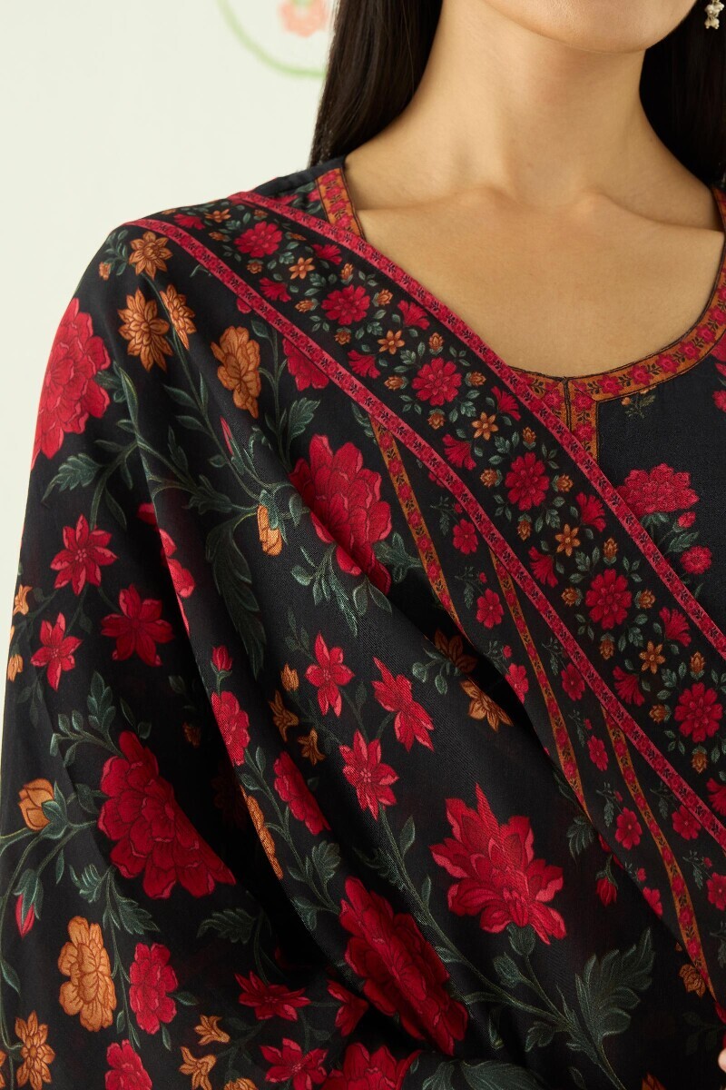 Black Printed Kota Dupatta