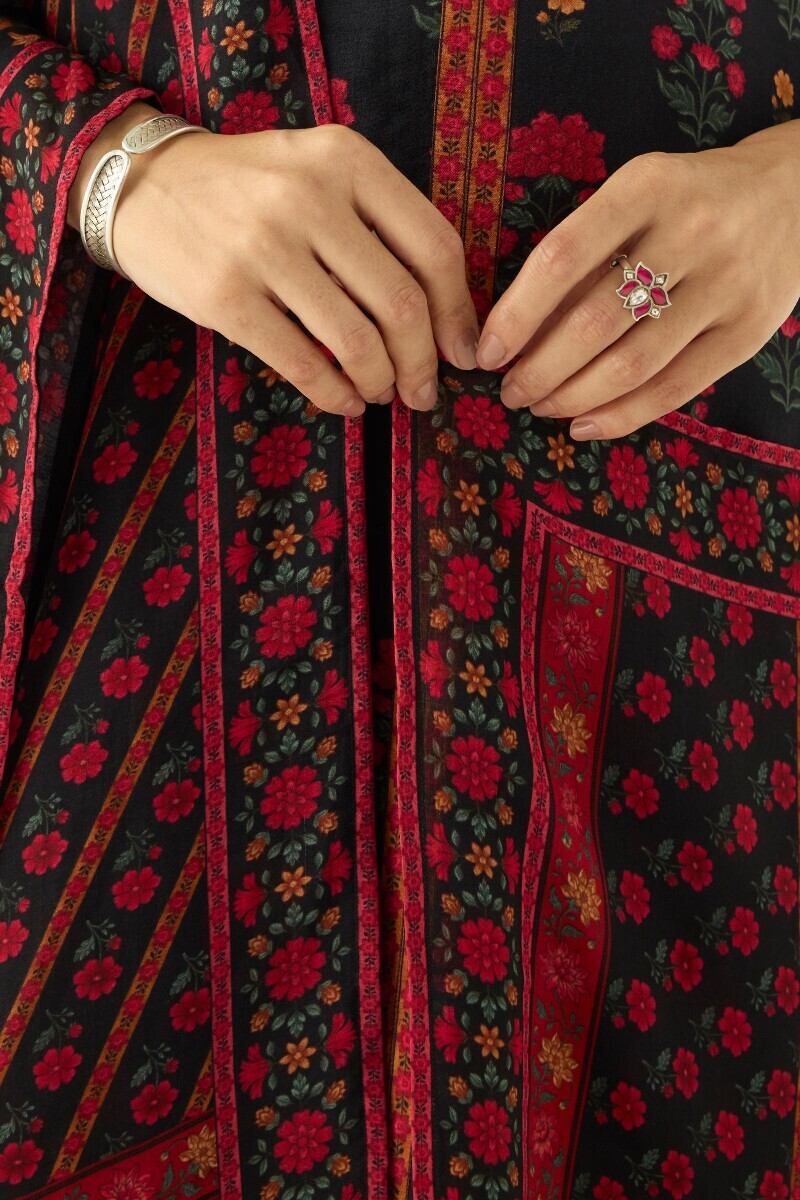 Black Printed Kota Dupatta