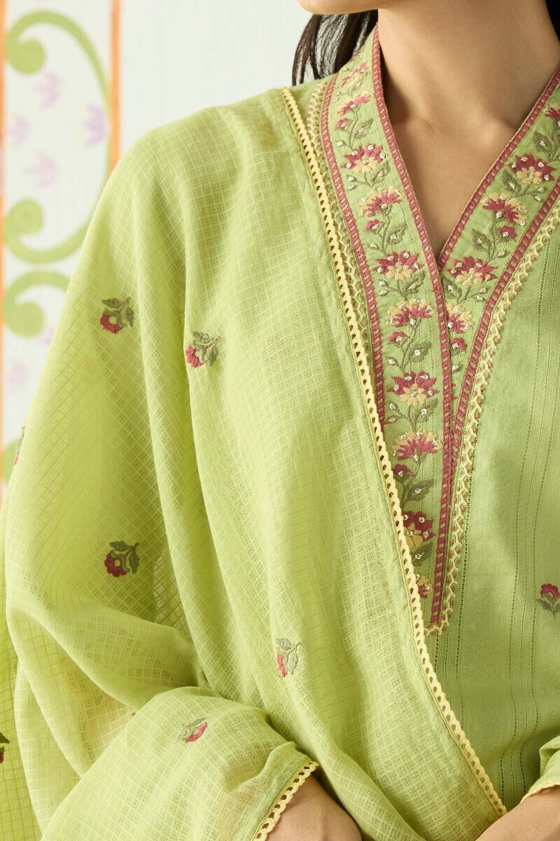 Green Handcrafted Kota Dupatta