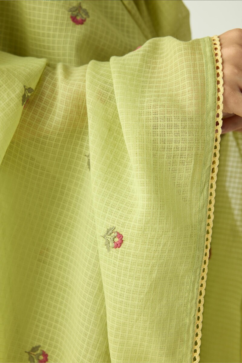 Green Handcrafted Kota Dupatta