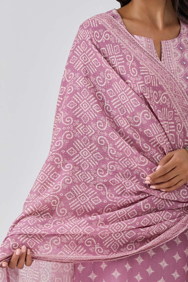 Purple Printed Kota Dupatta