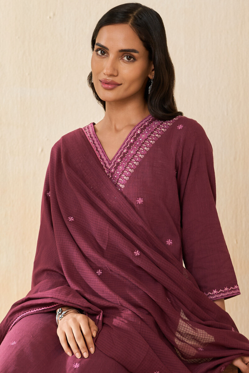 Plum Handcrafted Kota Dupatta