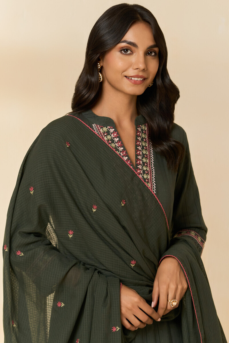 Green Handcrafted Kota Dupatta