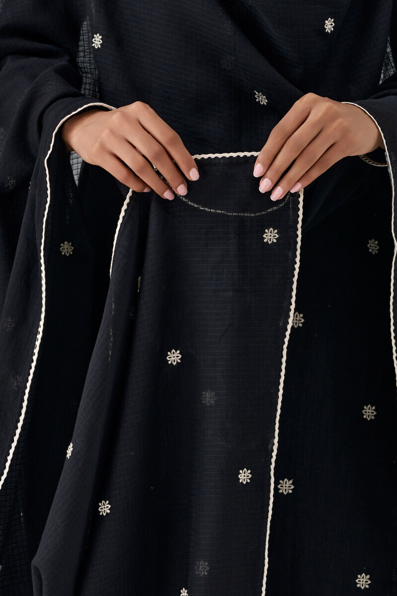 Black Handcrafted Kota Dupatta