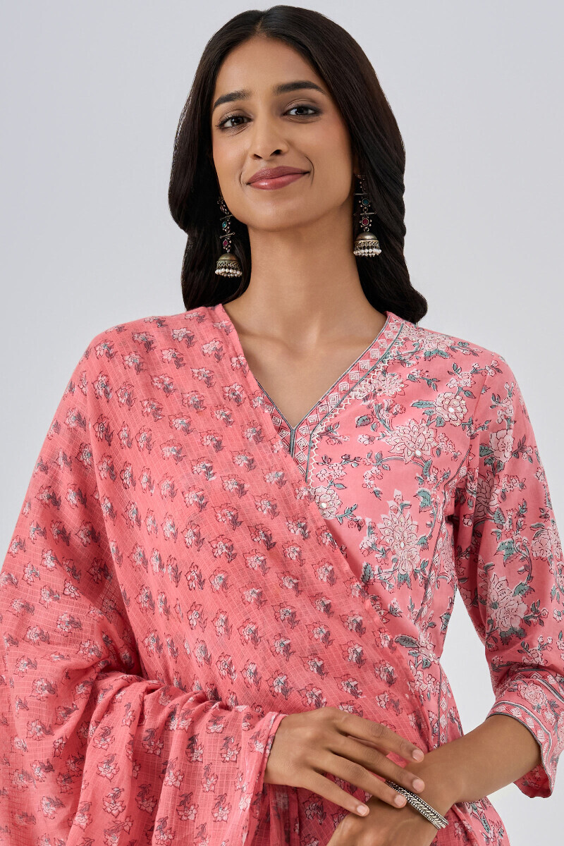 Green Hand Printed Kota Dupatta
