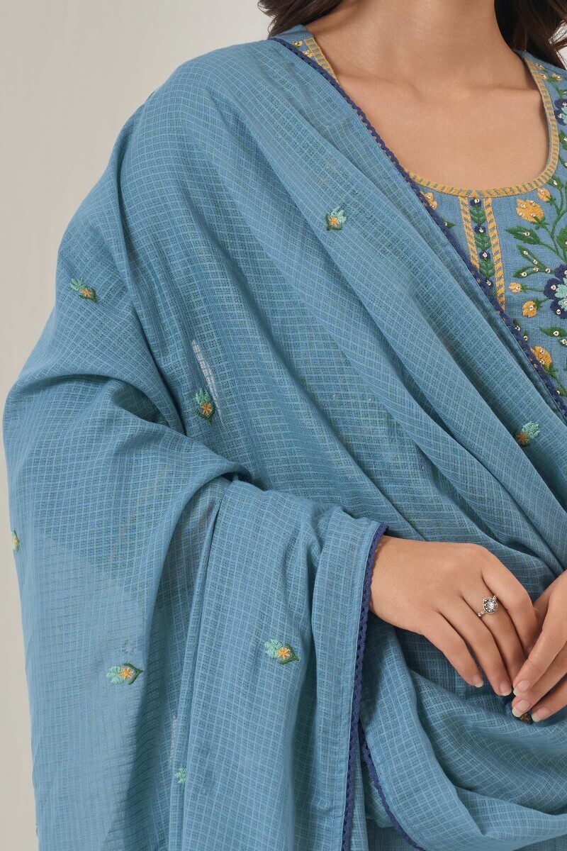 Blue Handcrafted Kota Dupatta