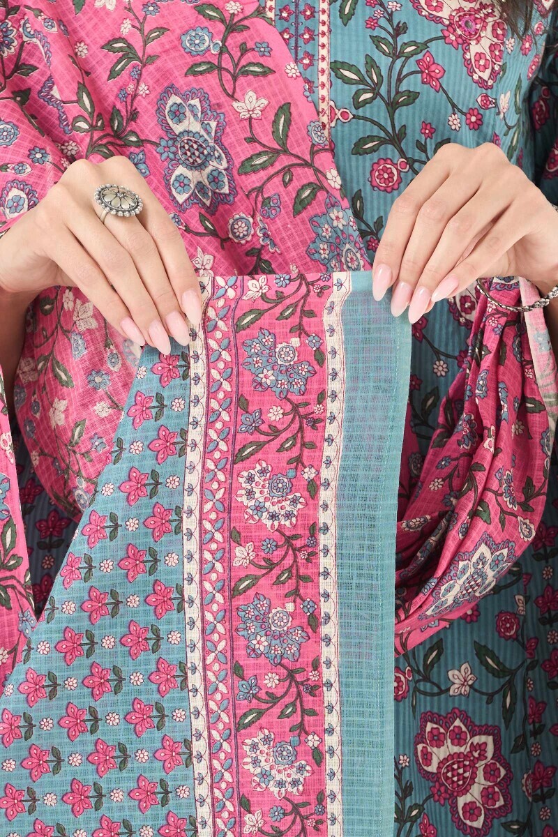 Pink Hand Printed Kota Dupatta