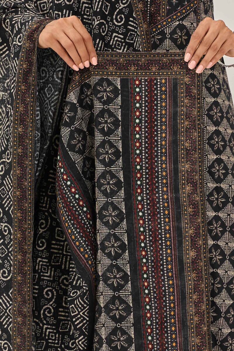 Black Printed Kota Dupatta