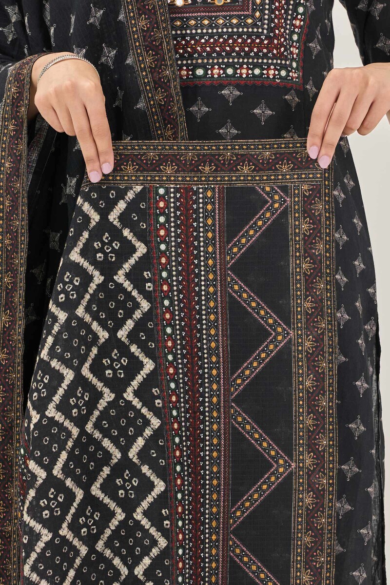 Black Printed Kota Dupatta