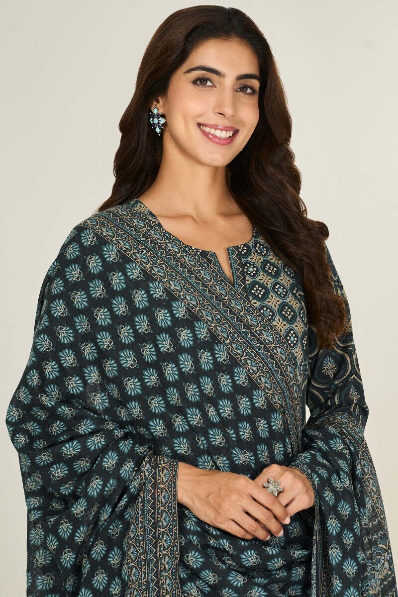 Black Printed Kota Dupatta