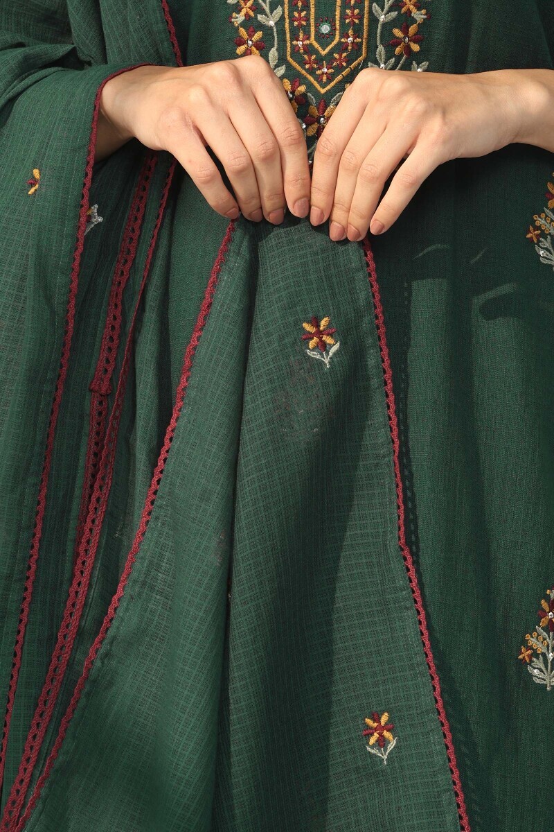 Green Handcrafted Kota Dupatta